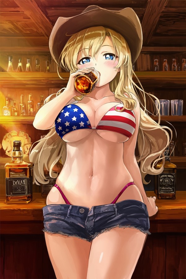 星条旗ビキニを着たカトーさん