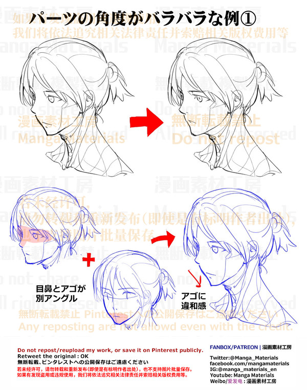 個人メモ:角度の付いた顔の違和感修正法 - 1/4