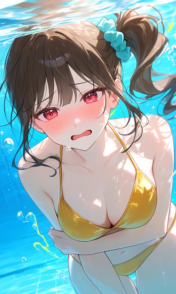 ゴールド水着のまゆちゃん