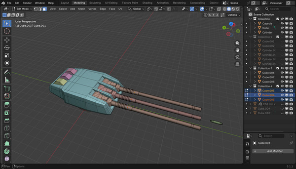 250mm triple turret