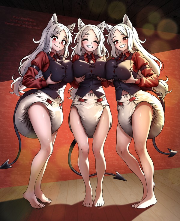 Cerberus boob squish and diapers