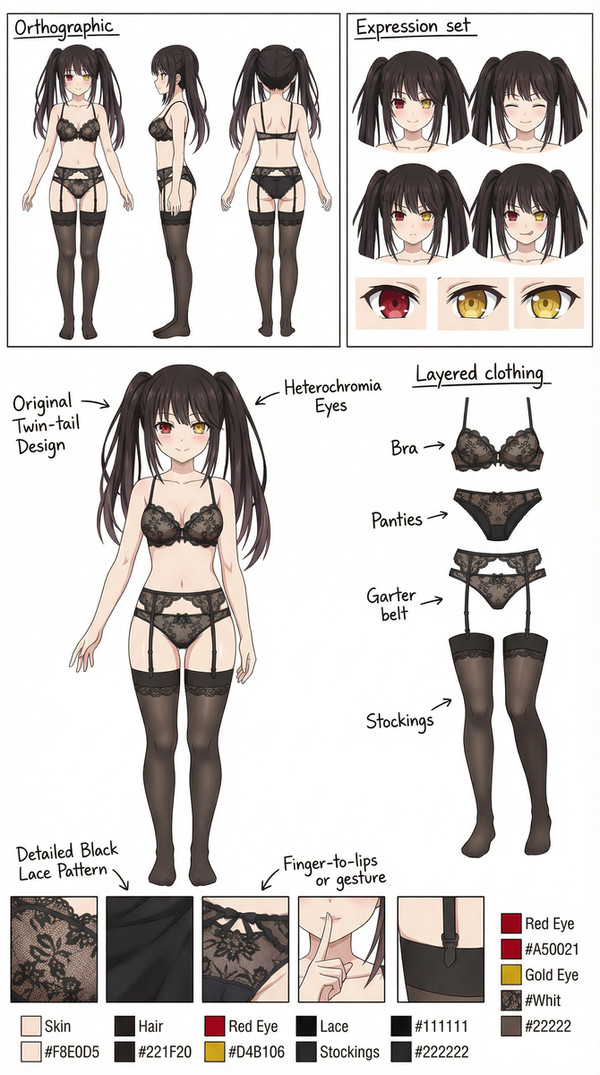 AI Tokisaki Kurumi Lingerie Set