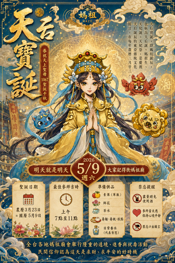 【2026年媽祖生｜天上聖母聖誕】東寧鎮海錄 祝賀
