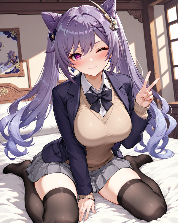 【原神】刻晴(JK制服のすがた)