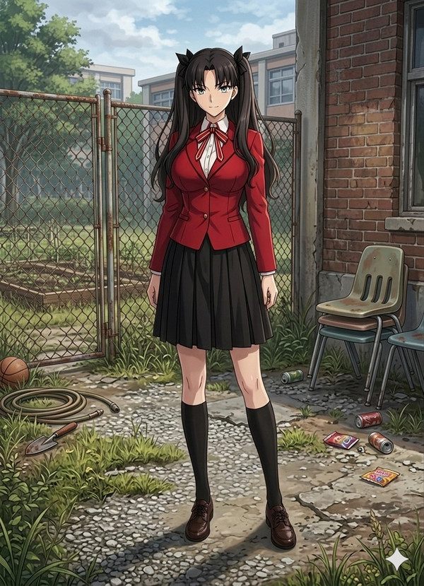 黒髪でツインテールのキャラクターを生成しようとしたら