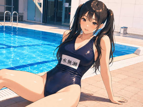 Vネック×スク水