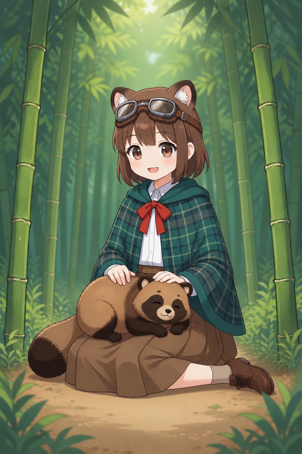 長女さんとたぬき