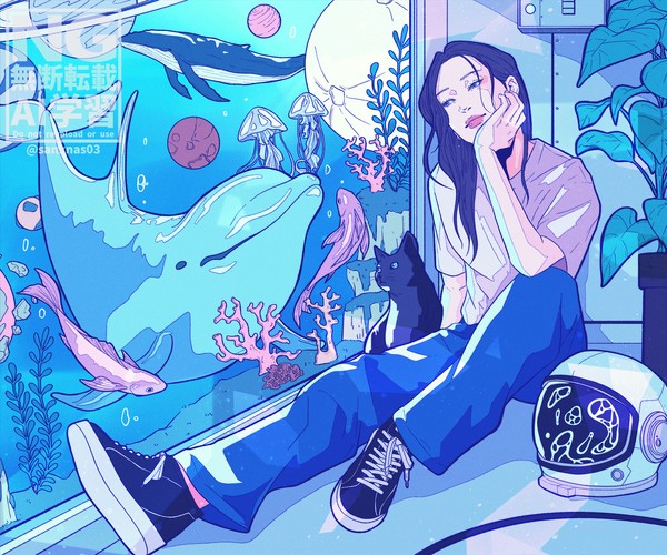 宇宙と水中