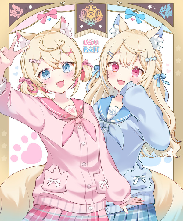【ホロライブ フワモコ】BAU BAU～🐾🎀✨ - 1/1