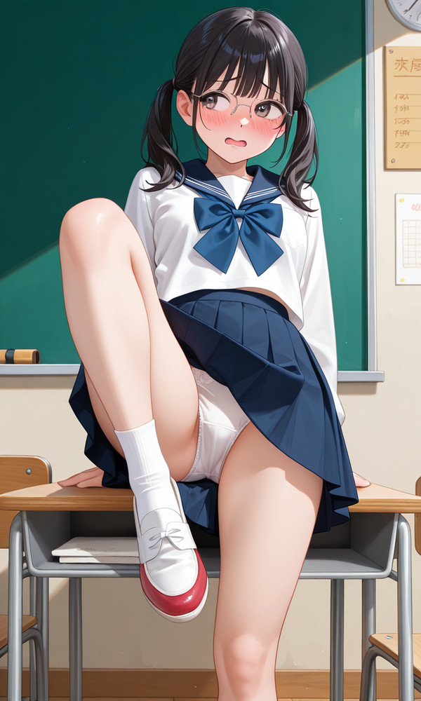 机に足を乗せる