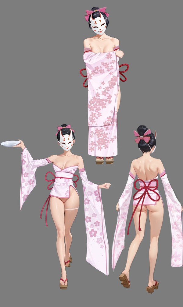 エロ衣装设计:逆和服浴衣