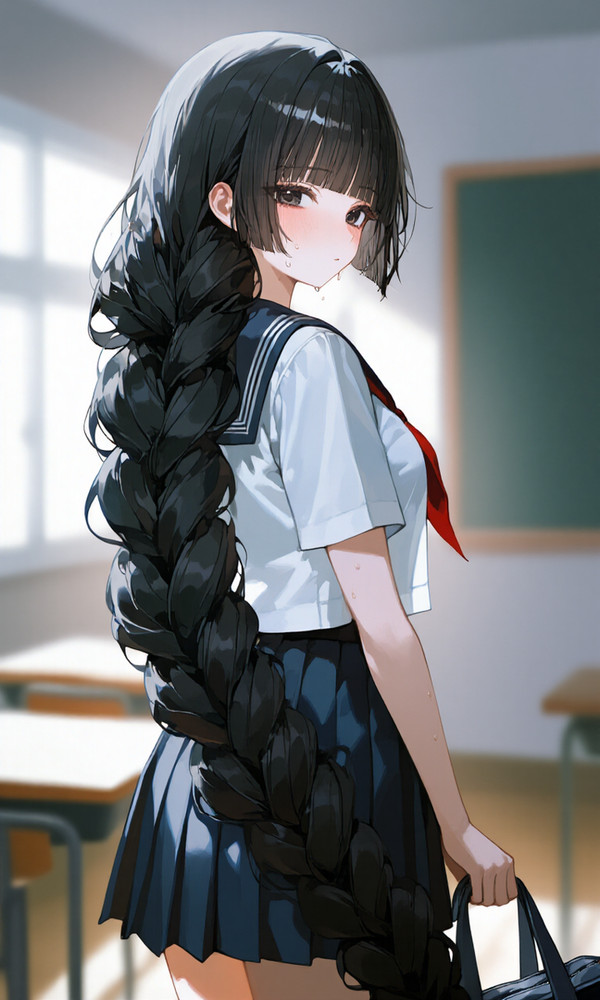AIイラスト 長髪の女子