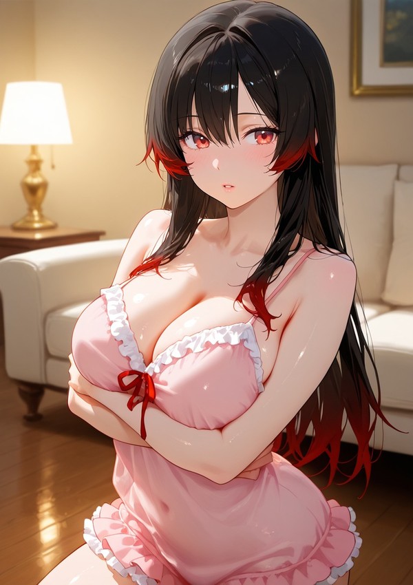 ピンクのキャミ…どうかな?💕