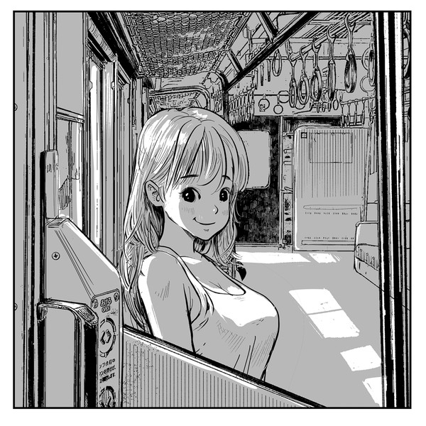 地下鉄の中の少女