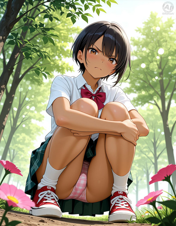 パンツな黒髪短髪ガールちゃん