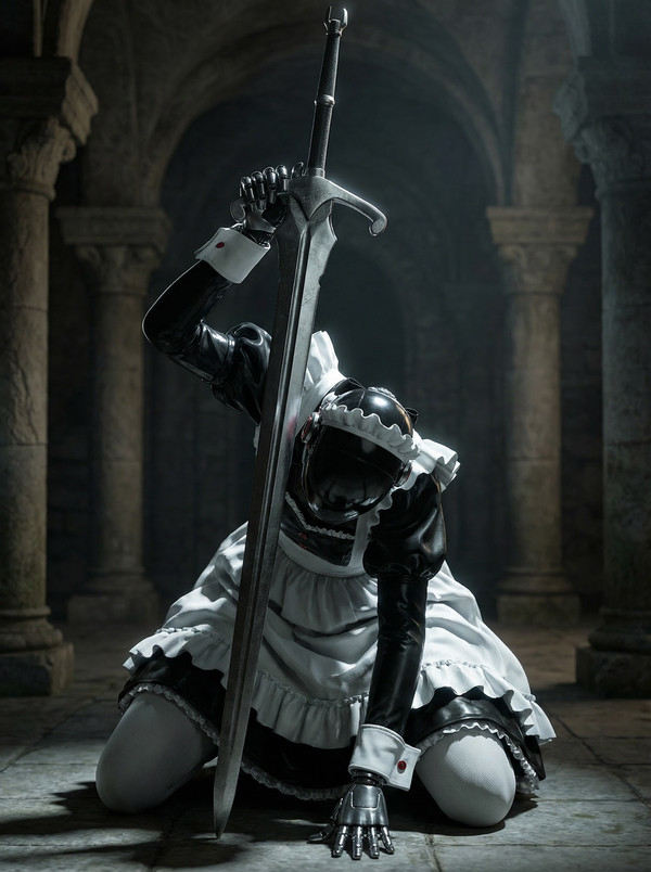 Robotic maid Darksouls3 pose