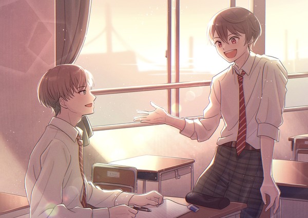夕暮れの教室で - 1/1