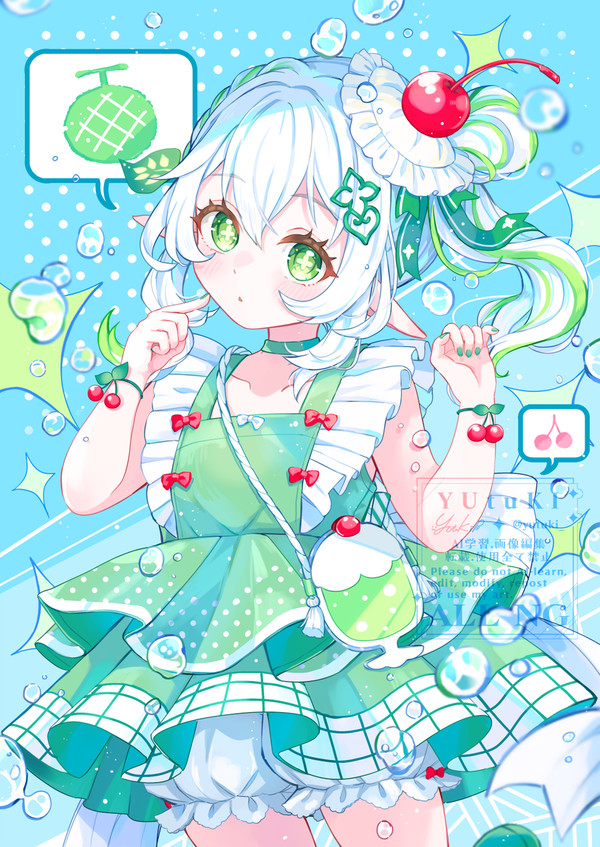 メロンクリームソーダナヒちゃん🍈🍒 - 1/1
