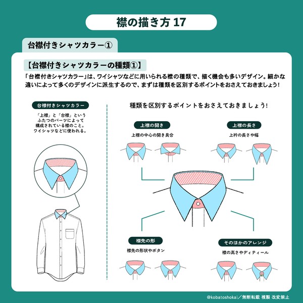 襟の描き方 台襟付きシャツカラー編① - 1/7