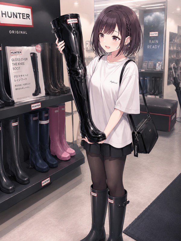 新しい長靴で