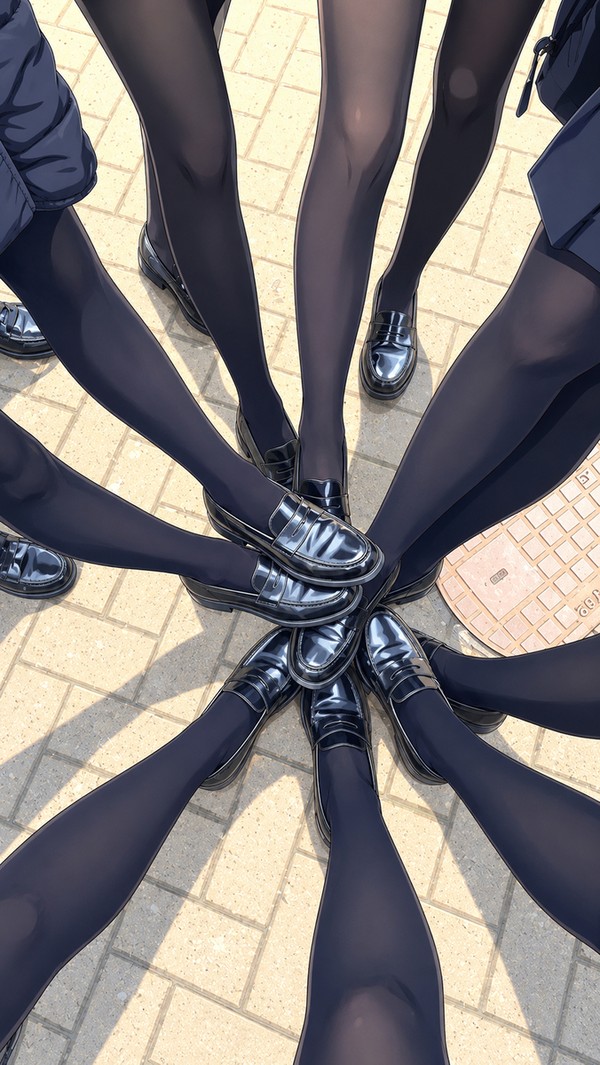 黒タイツ女子高校生