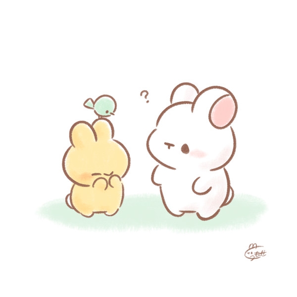 何かいいことを思いついたちびうさぎ - 1/1