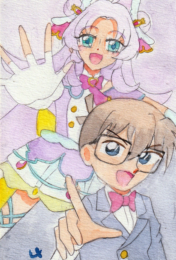 【名探偵プリキュア!・名探偵コナン】名探偵の共演【水彩画】
