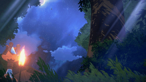 Fantasy night forest
