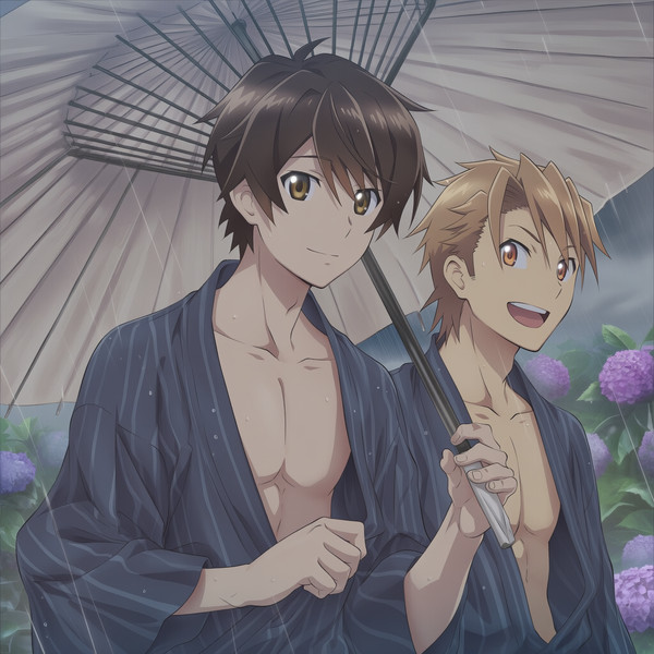 雨と紫陽花と榊原君とてっしー