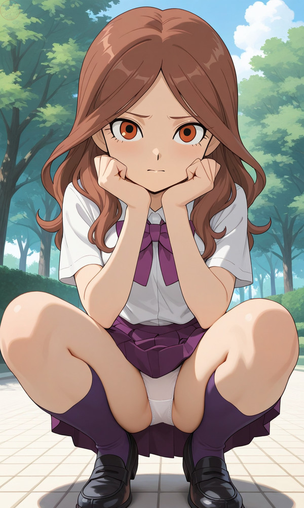 雷門夏未 しゃがみ白パンツ 1