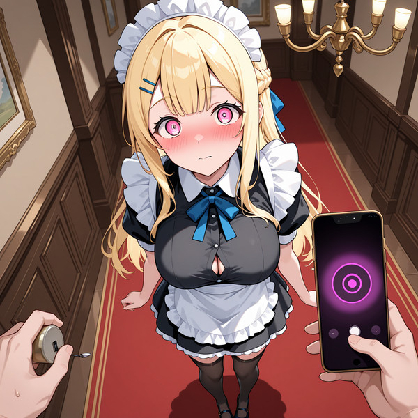 金髪メイドに催眠かけていいなりにしてやった - 1/8