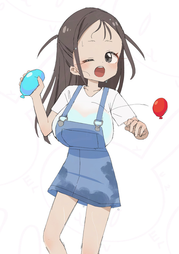 水風船を跳ね返すももかちゃん