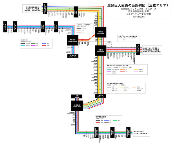 涼邨巨大直通の会三牧エリア路線図