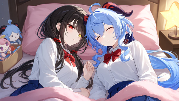 Ganyu & Kurumi Tokisaki sleeping
