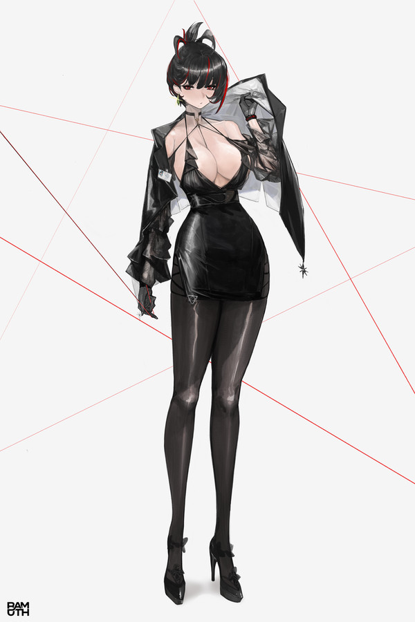 【オリジナル】黒ドレスの少女・立ち絵&差分 - 1/2
