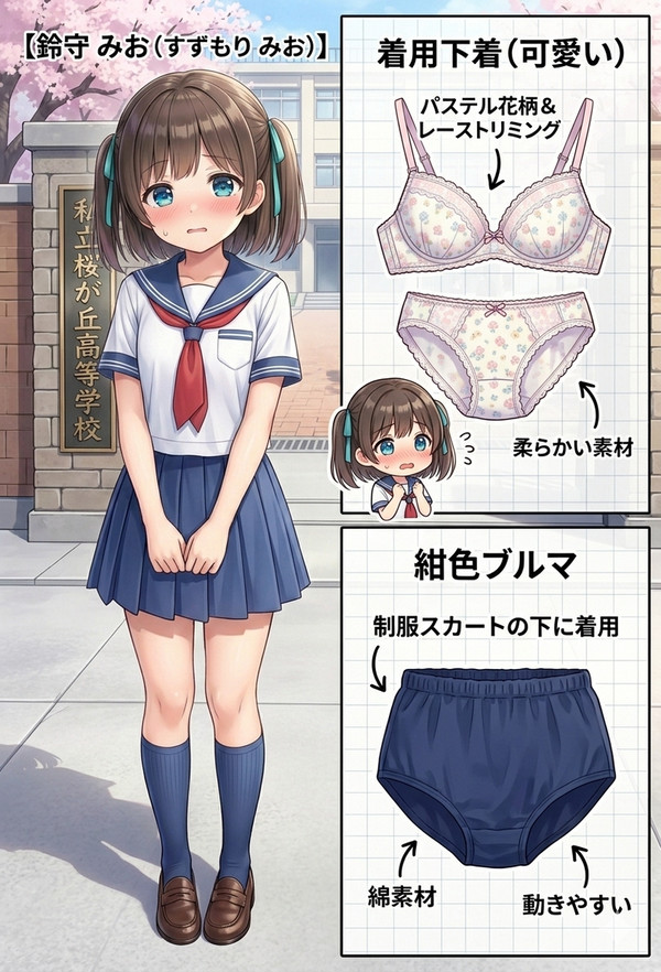 【鈴守みお】の着用下着説明（ブルマ含む）
