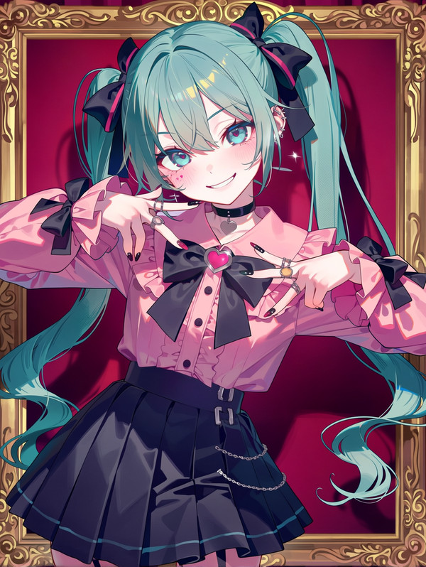 額縁イラスト× ミク - 1/1