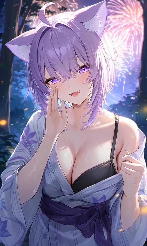 黒ブラ浴衣