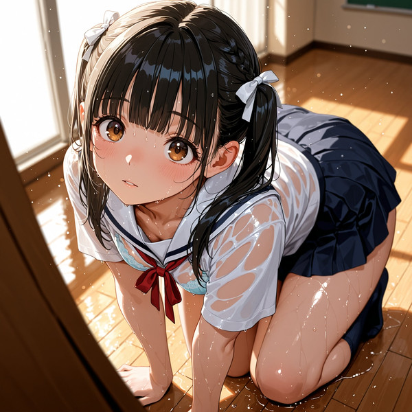 JKアイドル つぼみちゃん 夏制服で撮影