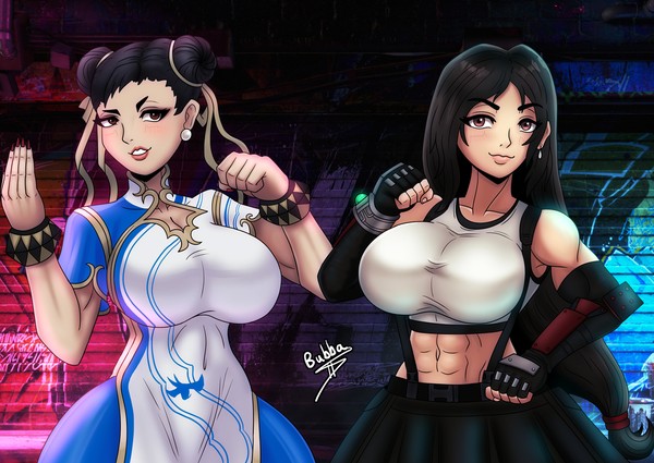 Chun Li x Tifa Fanart