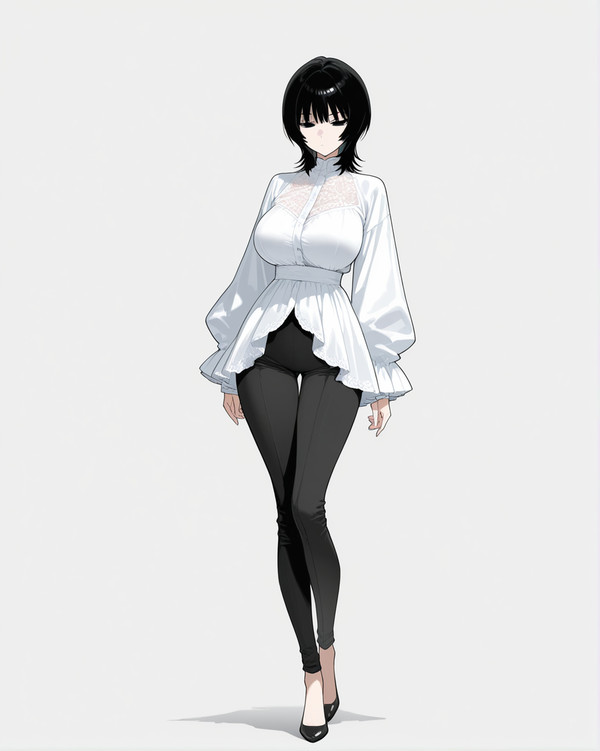 黒髪ウルフカットジト目お姉さんとデート - 1/1