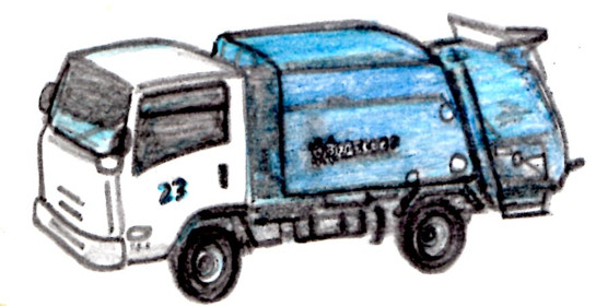 ゴミ収集車バックしますご注意ください - 1/1