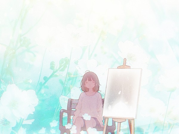 花とキャンバス