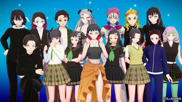 【アイコミ】鬼滅の刃　風　集合写真（鬼と一緒！）パート２