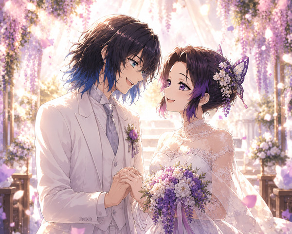 藤の花の下で