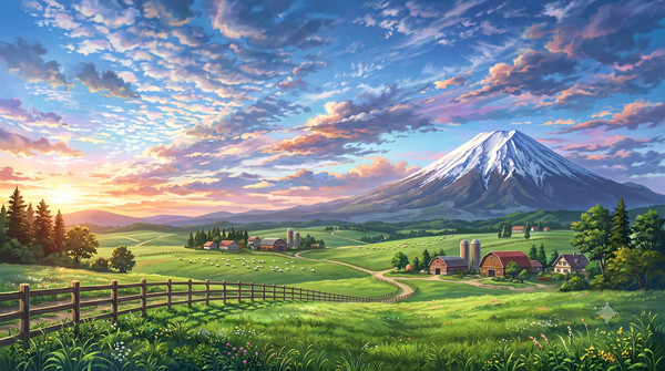 羊牧場の光景
