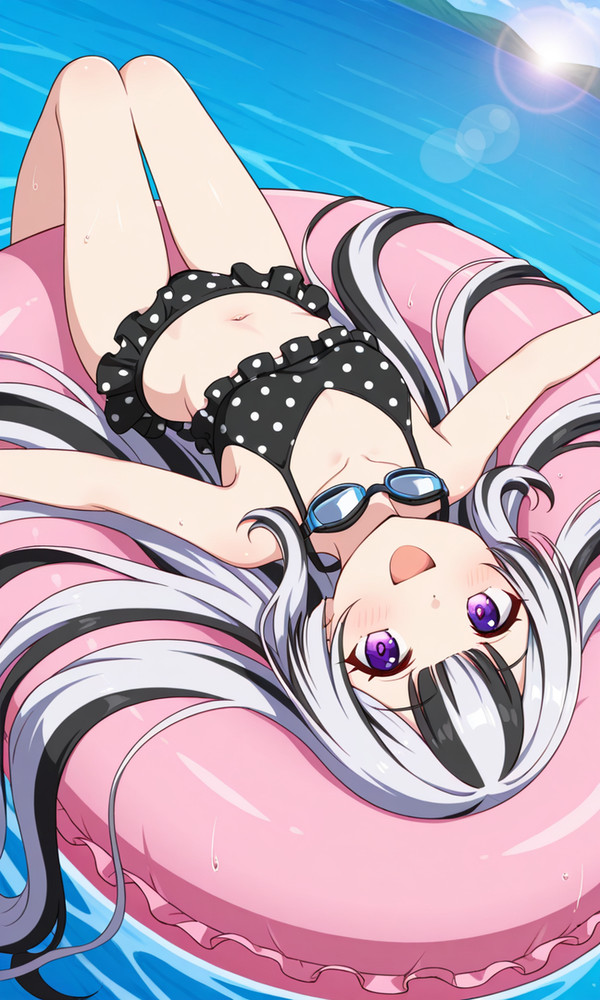 ゴムボートでゆらゆらと