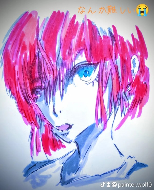 初めてのボールペン画