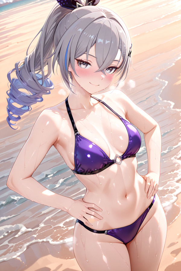 Silver wolf on the Beach!!