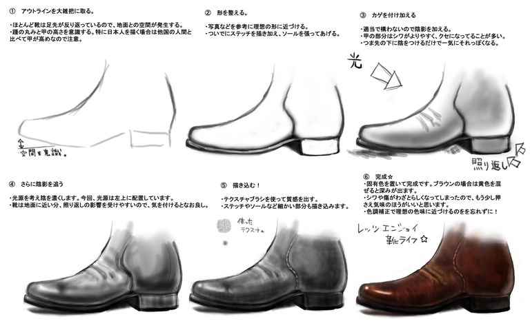 靴の描き方